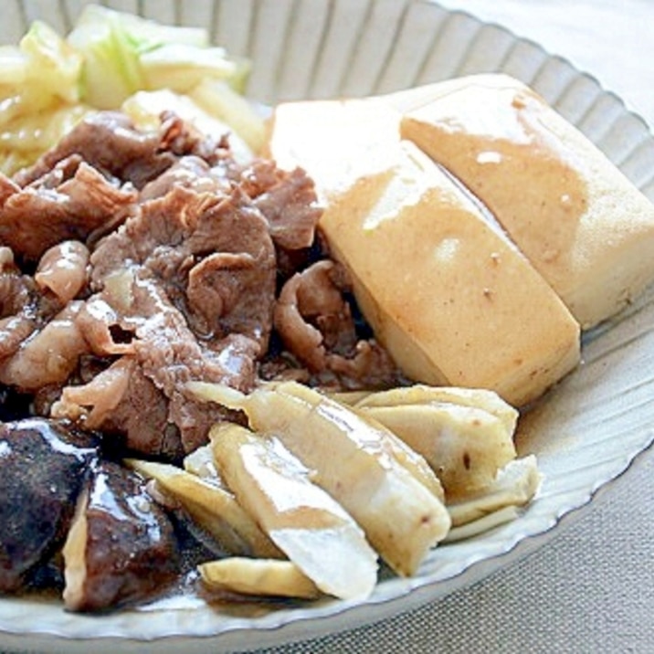 ☆減塩レシピ☆ 野菜も一緒に!すきやき風肉豆腐